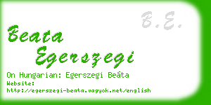 beata egerszegi business card